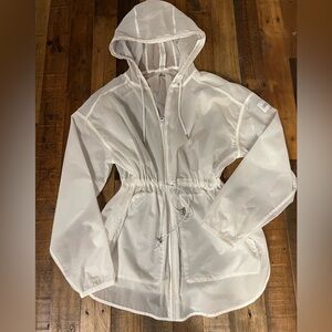 ALO Yoga Sheer Hooded Utility Jacket | Ivory | Size M
